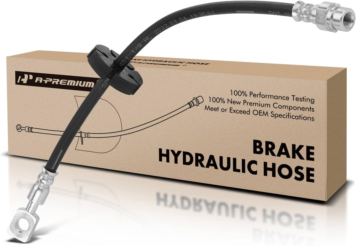 A-Premium Rear Driver or Passenger Outer Brake Hydraulic Hose Compatible with Select Ford Models - Transit-150/Transit-250/Transit-350 2015-2021, Transit-350 HD 2015-2020 - Replace# CK4Z2282A