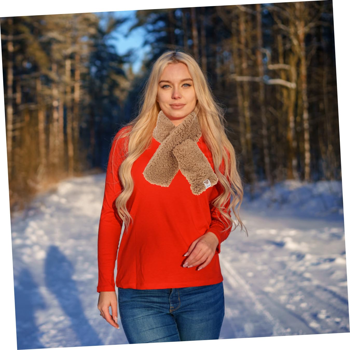 SOIMISS 4pièces Écharpe Peluche Douce Et Chaude Pour Femmes Réchauffeur De Cou Hiver Écharpe Épaisse Et Douillette Parfaite Pour Ski Activités Extérieur