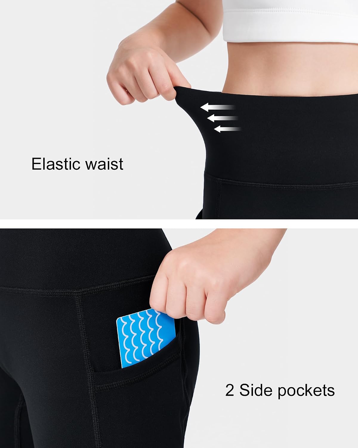 Stelle Girls 3"/4"/8" Bike Volleyball Shorts with Pockets Youth Athletic Yoga Dance Gymnastics Compression