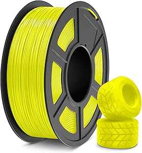 SUNLU TPU 3D Printer Filament, 1 kg High Speed 95A TPU Filament 1.75 mm, Flexible 3D Filament for Fast Printing, Dimensional Accuracy +/-0.03 mm (TPU Yellow)