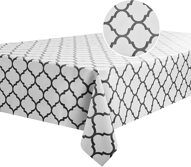 Amazon Brand - Umi Table Cloth - PVC Wipeable Clean Tablecloth, Waterproof Oilproof Plastic Table Cover Protector, for Home Kitchen Party Picnic, 14x140 CM