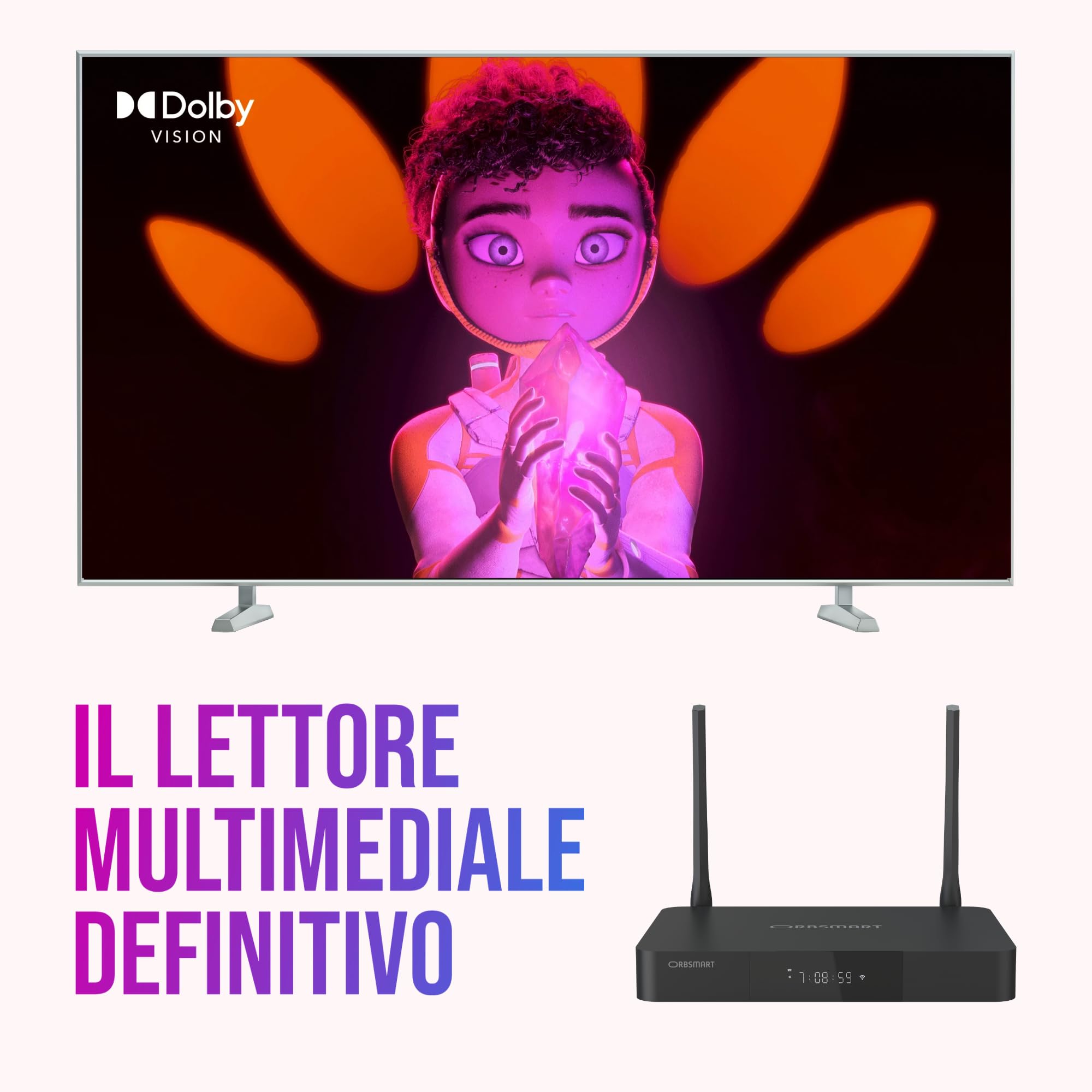 Orbsmart R82 Media Player 4K per Home Cinema | Video HDR10+ & AV1, Suono Surround 3D DTS:X Passthrough | Supporto Completo Menu ISO Blu-ray, BDMV, MKV | Wi-Fi 6, USB 3.0