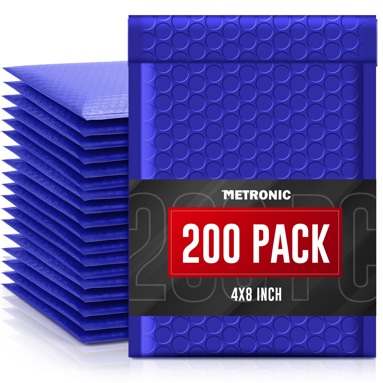 METRONIC Buste a bolle d'aria piccole, 10 x 20 cm, impermeabili, blu, autosigillanti, imbottite, per piccole imprese, biglietti sportivi, dimensioni utilizzabili 10 x 17 cm