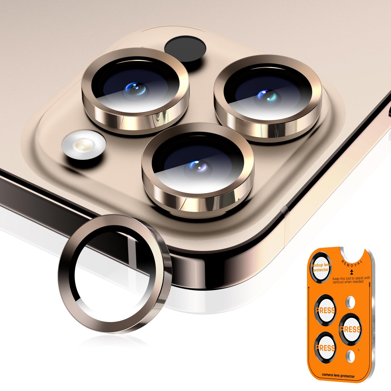 Wumigoo Camera Lens Protector for iPhone 17 Pro Max/17 Pro/16 Pro Max/16 Pro/15 Pro Max/15 Pro/14 Pro Max/14 Pro, Tempered Glass Metal Individual