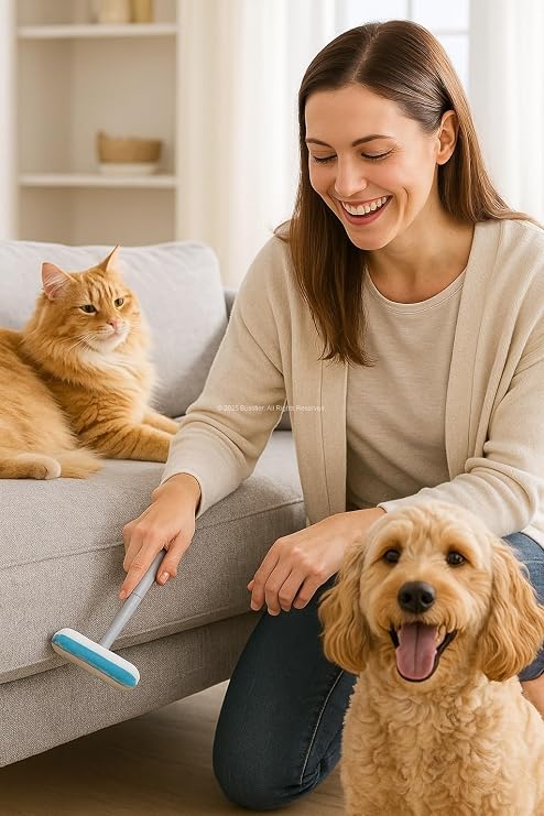 Busstier 4'ü 1 Arada Kedi Köpek Tüy Temizleme Sihirli Fırça Seti Çok Yüzeyli Temizlik Aparatı Cam Koltuk Halı Temizleyici Evcil Hayvan Tüy Toplama Fırçası