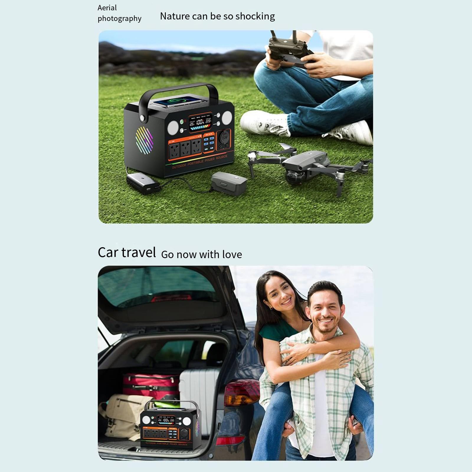 Alimentation de Secours Mobile 220 V pour la Maison, Les Voyages en Voiture, Le Camping et Bien Plus Encore. Nombreuses spécifications Disponibles. Capacité : 1 200 000 mAh.