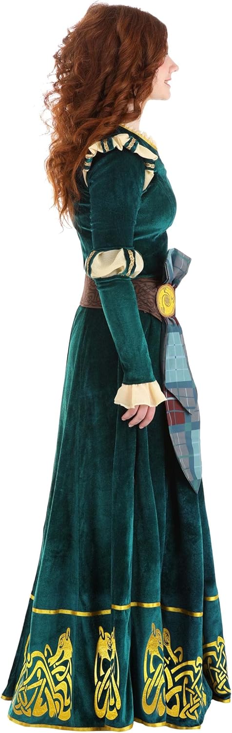 Disney Pixar Brave Merida Costume for Women, Premium Merida Dress Outfit for Disney Princess Cosplay & Halloween