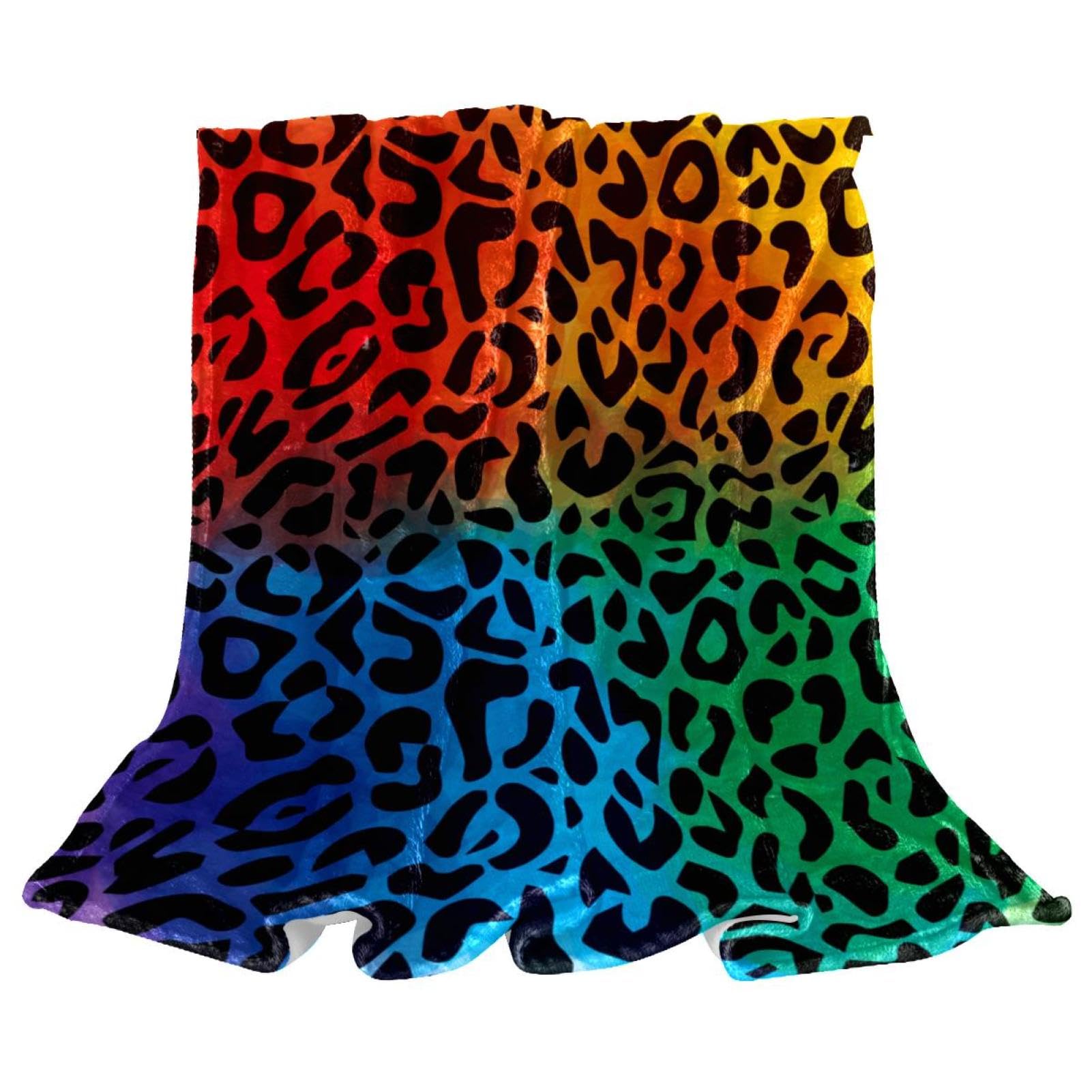 Couverture polaire chaude léopard coloré plaid anti-courants d'air