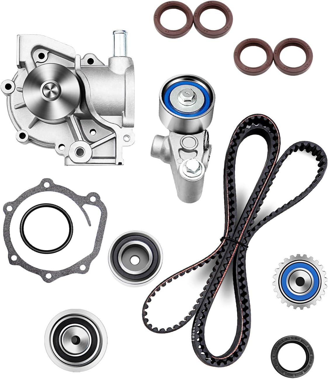 SCITOO Timing Belt Water Pump Oil Seals Kit Fits 2000-2006 2.5L Subaru Legacy Outback Baja Non-Turbo H4 SOHC EJ25 TBK307