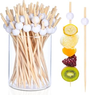 JtmyAota 100 Pack Golf Toothpicks, Bamboo Cocktail Picks, Natural Bamboo Toothpicks for Appetizers Fruit Cake Dessert Barbecue Snacks Sandwiches (Golf Ball)