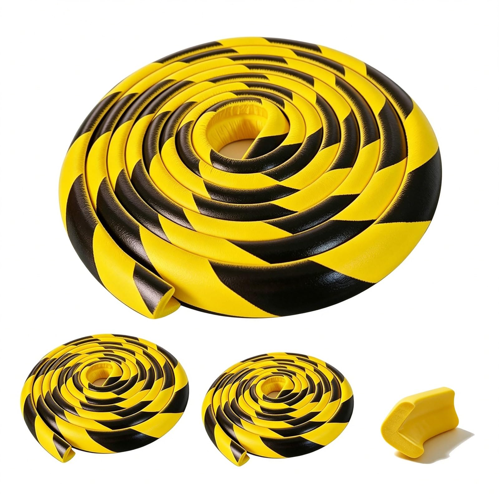 3-Pack Sistema de Protección de Esquinas de Seguridad Industrial, Protectores de Pared en Espuma Amarillo Negro Heavy Duty Autoadhesivos para Instalaciones de Almacén