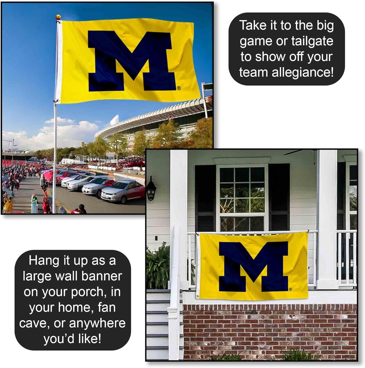 Michigan Yellow Large Outdoor Indoor Flag