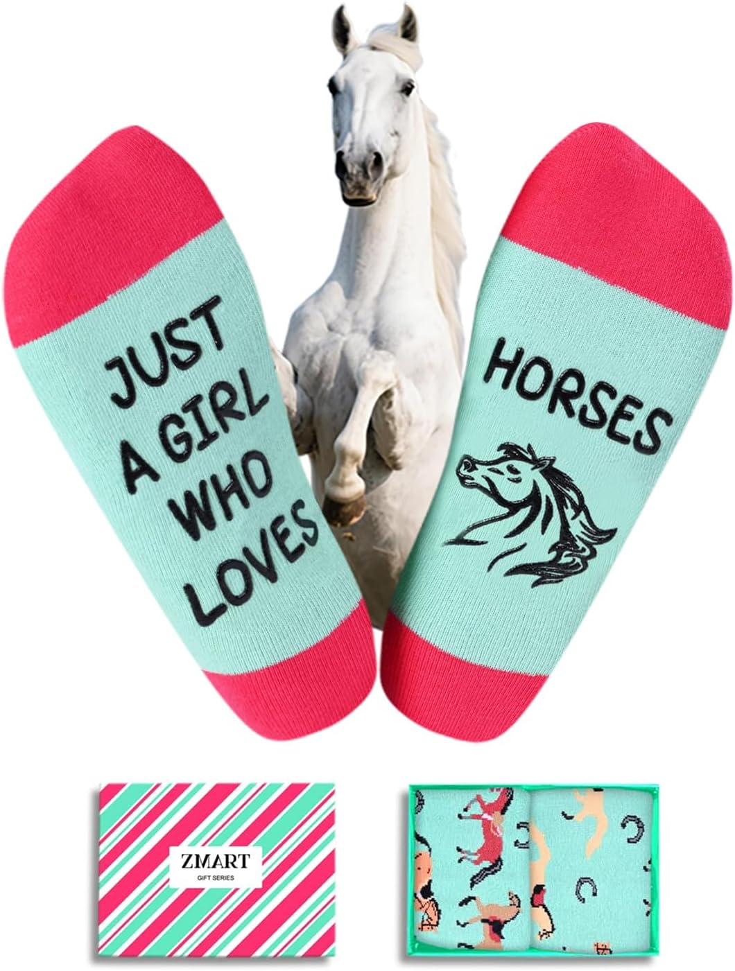 Zmart Funny Animal Socks for Women - Horse Cow Gifts, Pig Goat Duck Chicken Socks for Teens