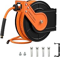 Vista 7 de Giraffe Tools TA10B - Carrete retráctil para manguera de aire de 25 pies, montaje en pared, compresor de aire de acero resistente, rebobinado