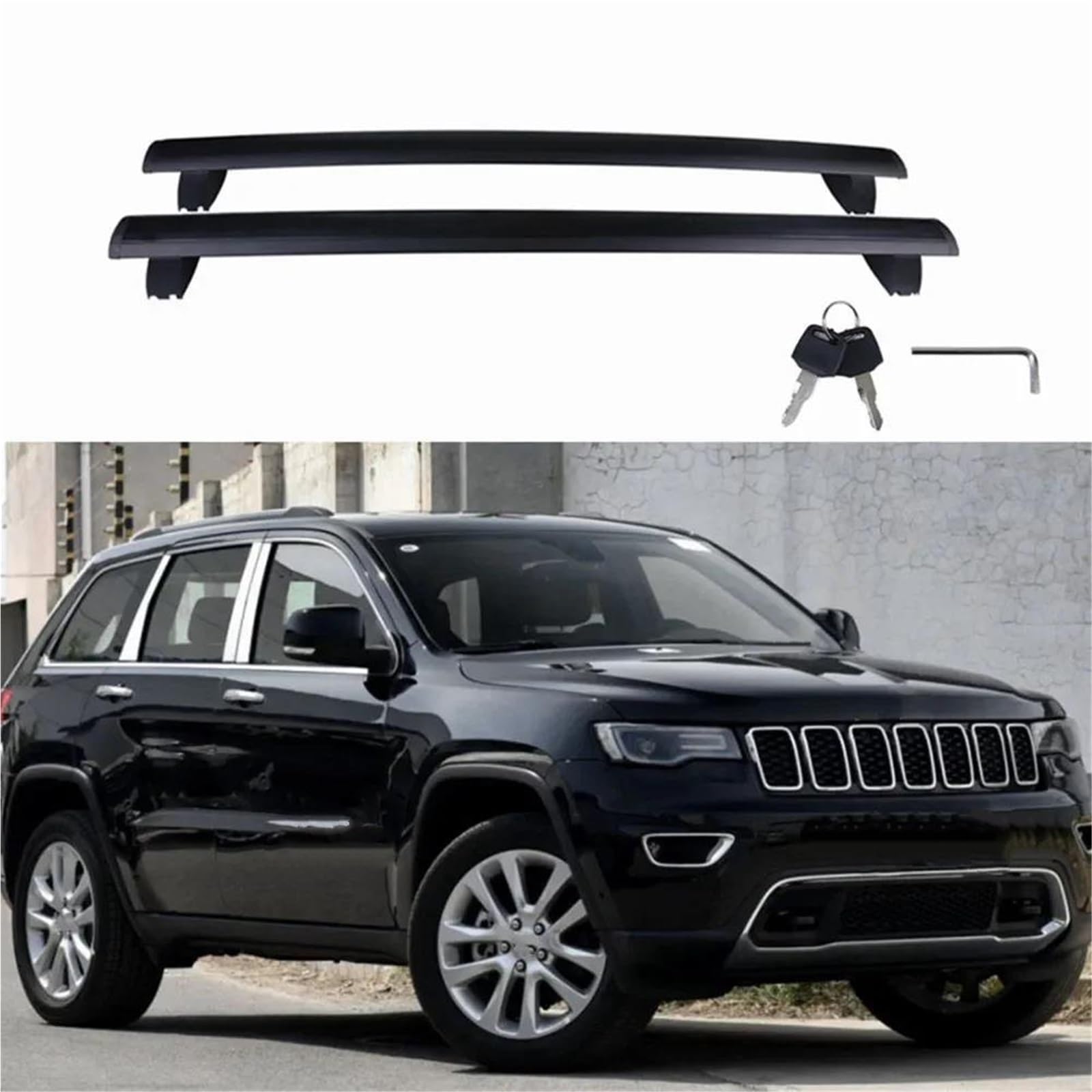Genérico Barras Transversales Portaequipajes Coche Cerradura Antirrobo para Jeep para Grand para Cherokee 2011 2012 2013 2014 2015-2021