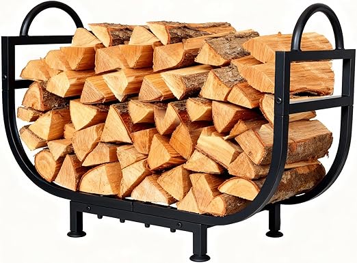 Firewood Rack Outdoor Indoor, 30 Inch Firewood Rack Holder Storage With Handle,Keep Firewood Organized Space Saving,Stable Metal Wood Rack Log Holder for Fireplace Patio Deck-Rustproof & Waterproof