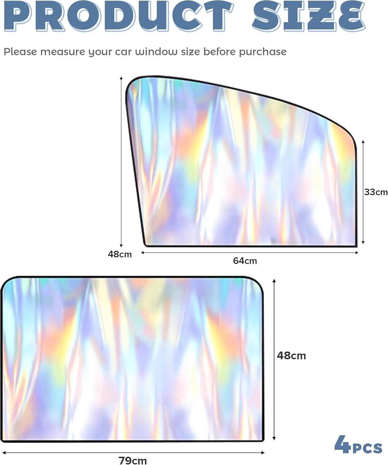 Car Window Shades,Car Accessories,Automotive Shades for Side Windows,Magnetic Privacy Side Sunshades Blackout,UV Protection Window Shade,Fits Most SUV (Titanium Silver Laser, 4PCS Front + Back)