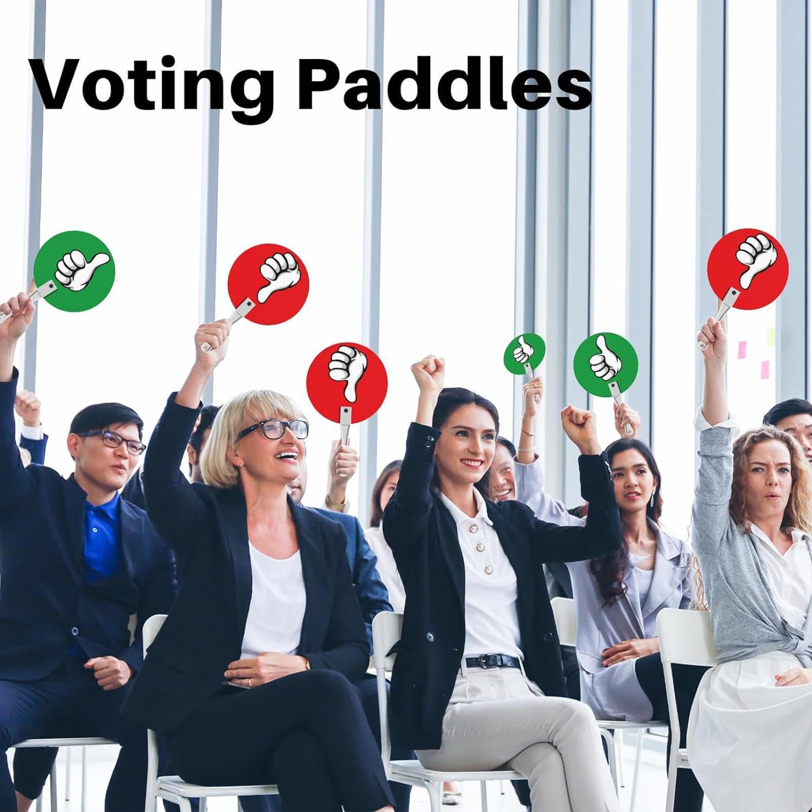 Pollice Su Pollici Giù Per Le Pagaie Di Voto In Aula Pratico