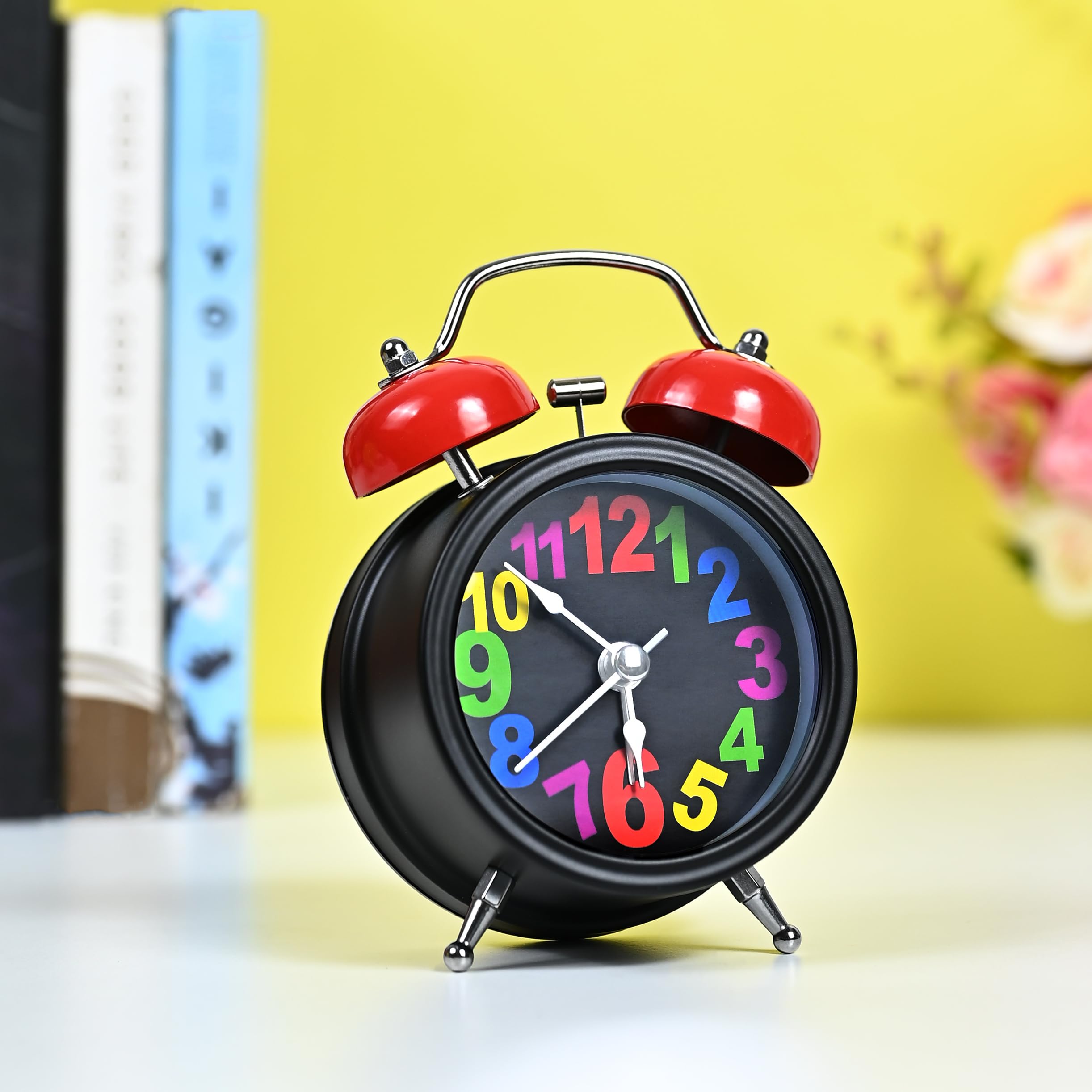 HindCraft Stylish Alarm Clock for Bedroom – Vintage Table Watch for Living Room, Study Table, and Office Desk – Ideal Gift for Heavy Sleepers, Students, and Kids