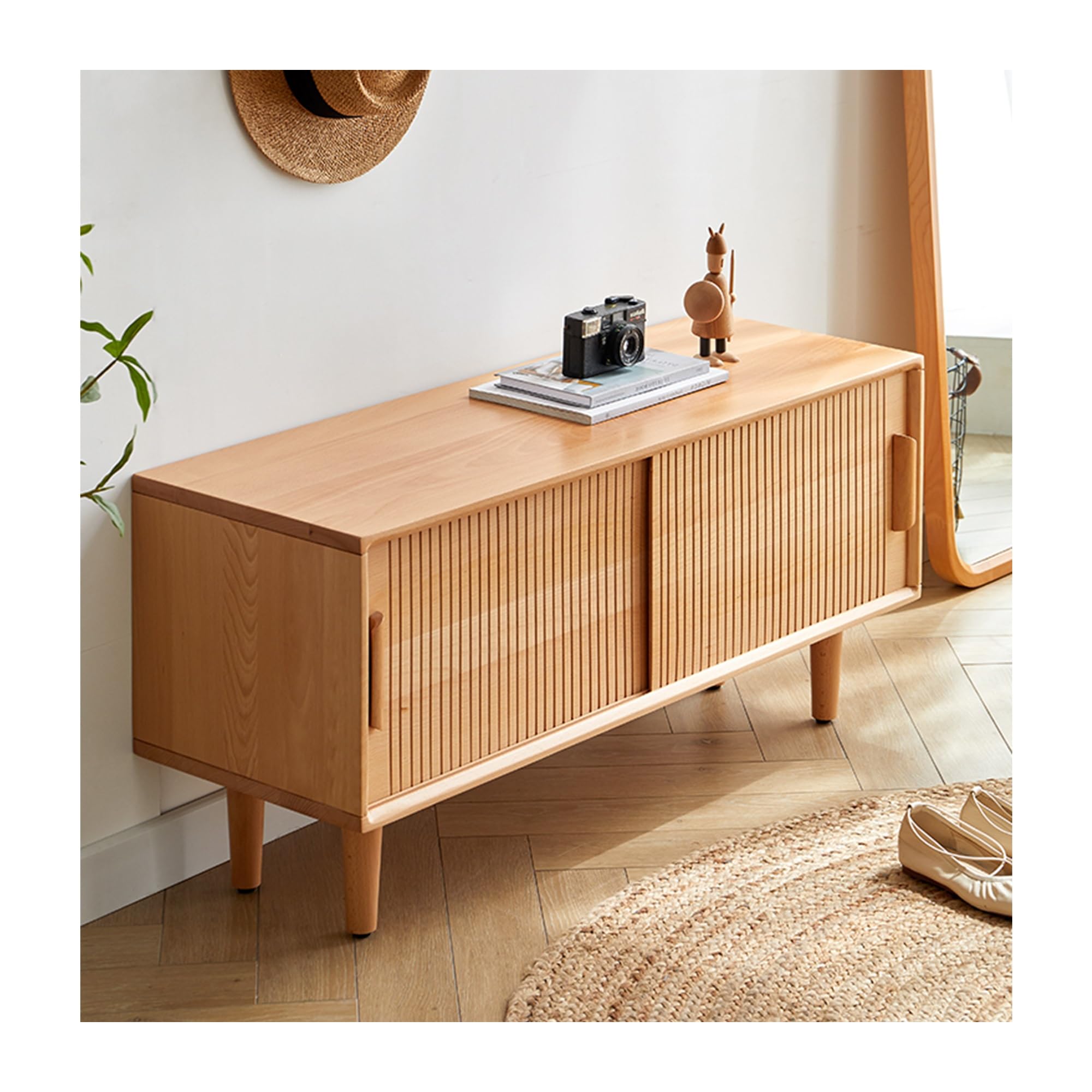 Banc à chaussures en bois pour l'entrée et la chambre