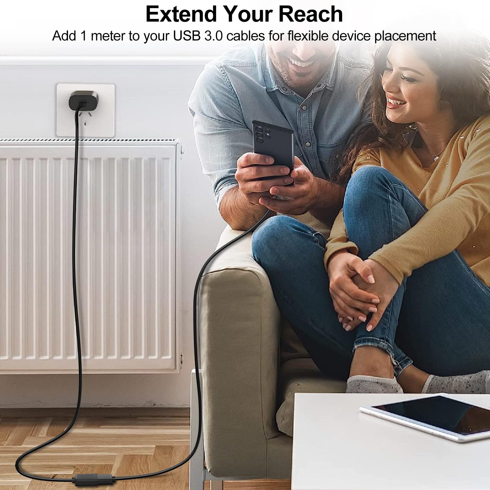 Vancle Cable Alargador USB 3.0 5 GB/s 1M, Cable de Extensión Tipo A Macho a Hembra, para Cámara Impresora Ordernador Ratón Teclado Hub Pendrive y Otros (1 Pack) — view 5