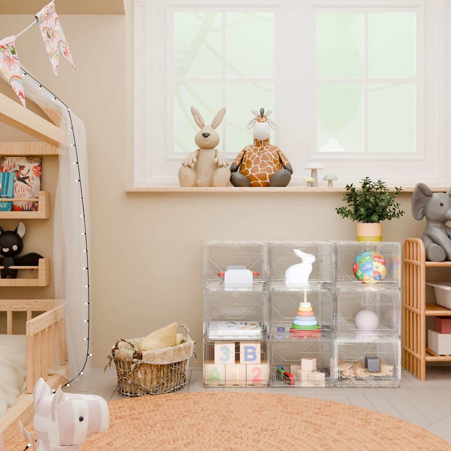 10 Pack Upgraded XX-Large Closet Organizers and Storage with Magnetic Door, New structure is more stable, Thicken & Sturdy Clear Stackable Interconnectable Shoe Box for Entryway, Under Bed