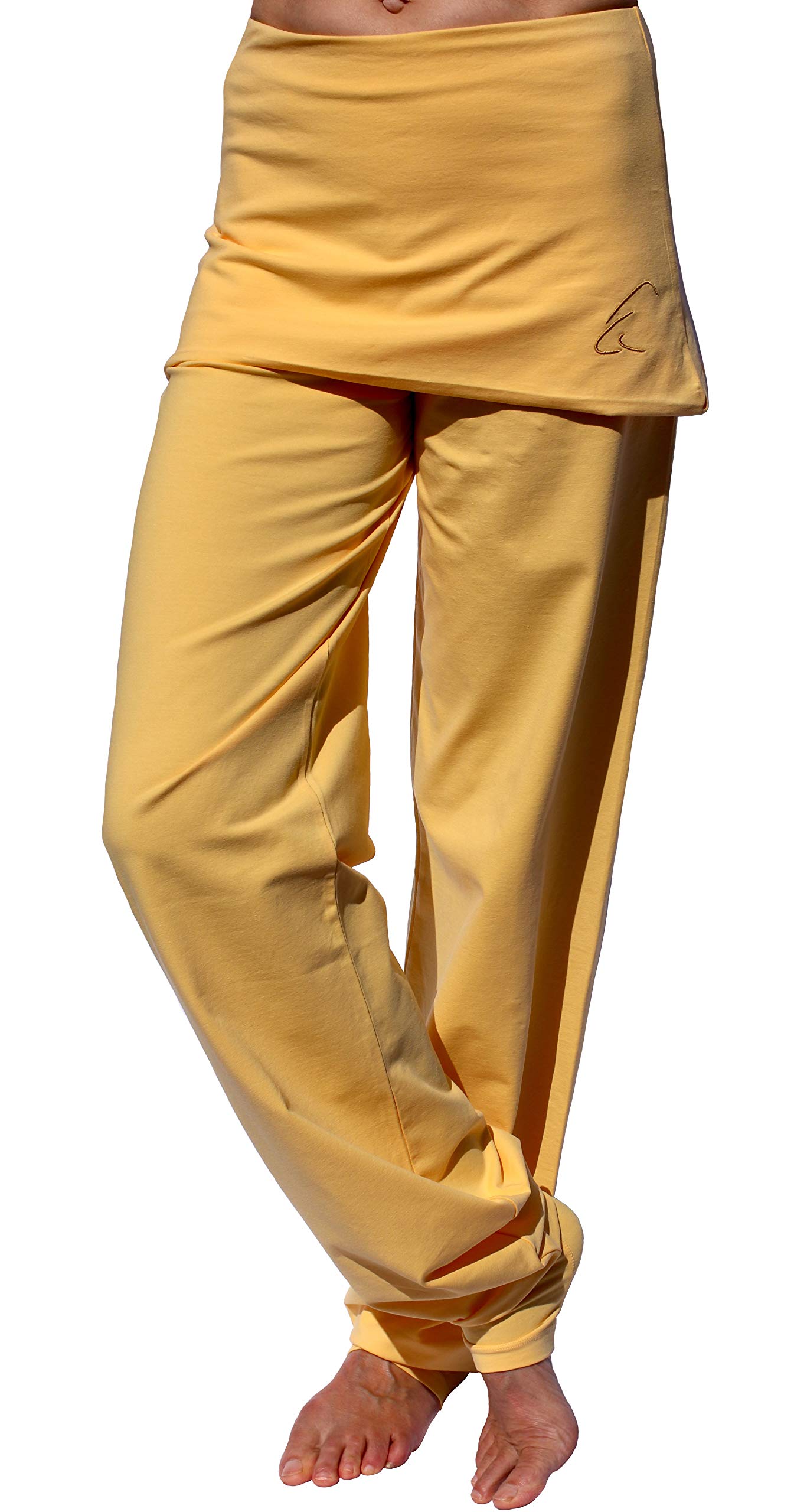 ESPARTO Sooraj yoga trousers - the original in organic cotton, Mango yellow., M