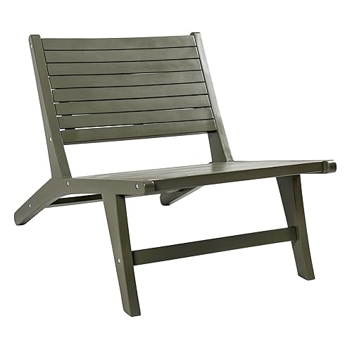 JONATHAN Y PAT2000D Leo Mid-Century Modern Wood Armless Outdoor Lounge