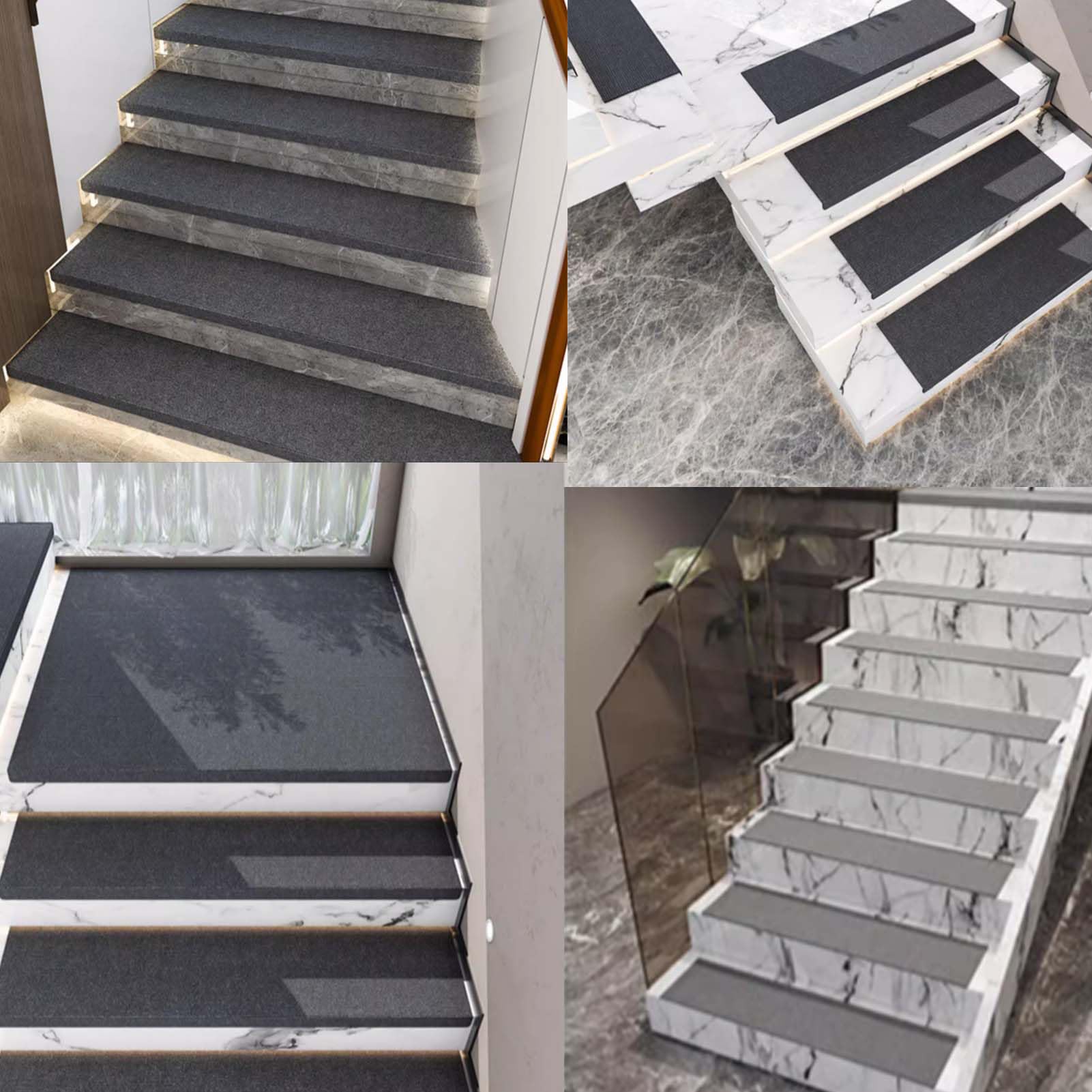 Tapis d'escalier, Antidérapant Escalier Tapis d'intérieur Antidérapant, Auto-adhésif Tapis de Marche Escalier, Tapis de Marche pour l'intérieur Exterieur