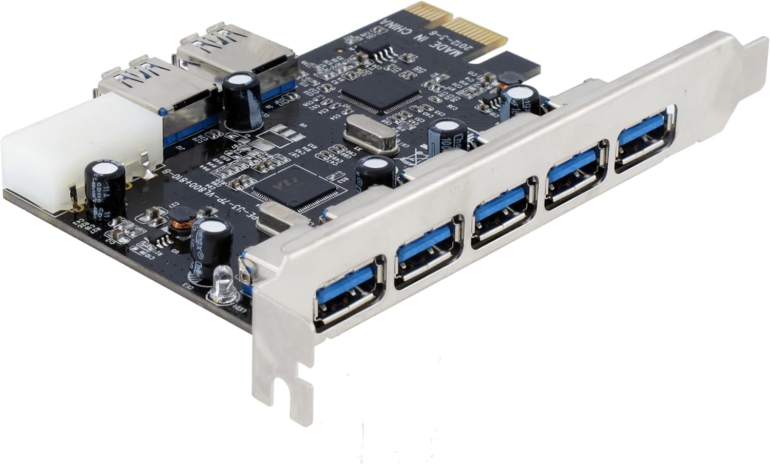 Sedna - PCI Express USB 3.0 7 Port Adapter (Support Win 8 Uasp, Super Fast Speed), 4 Pin Molex Power Connector
