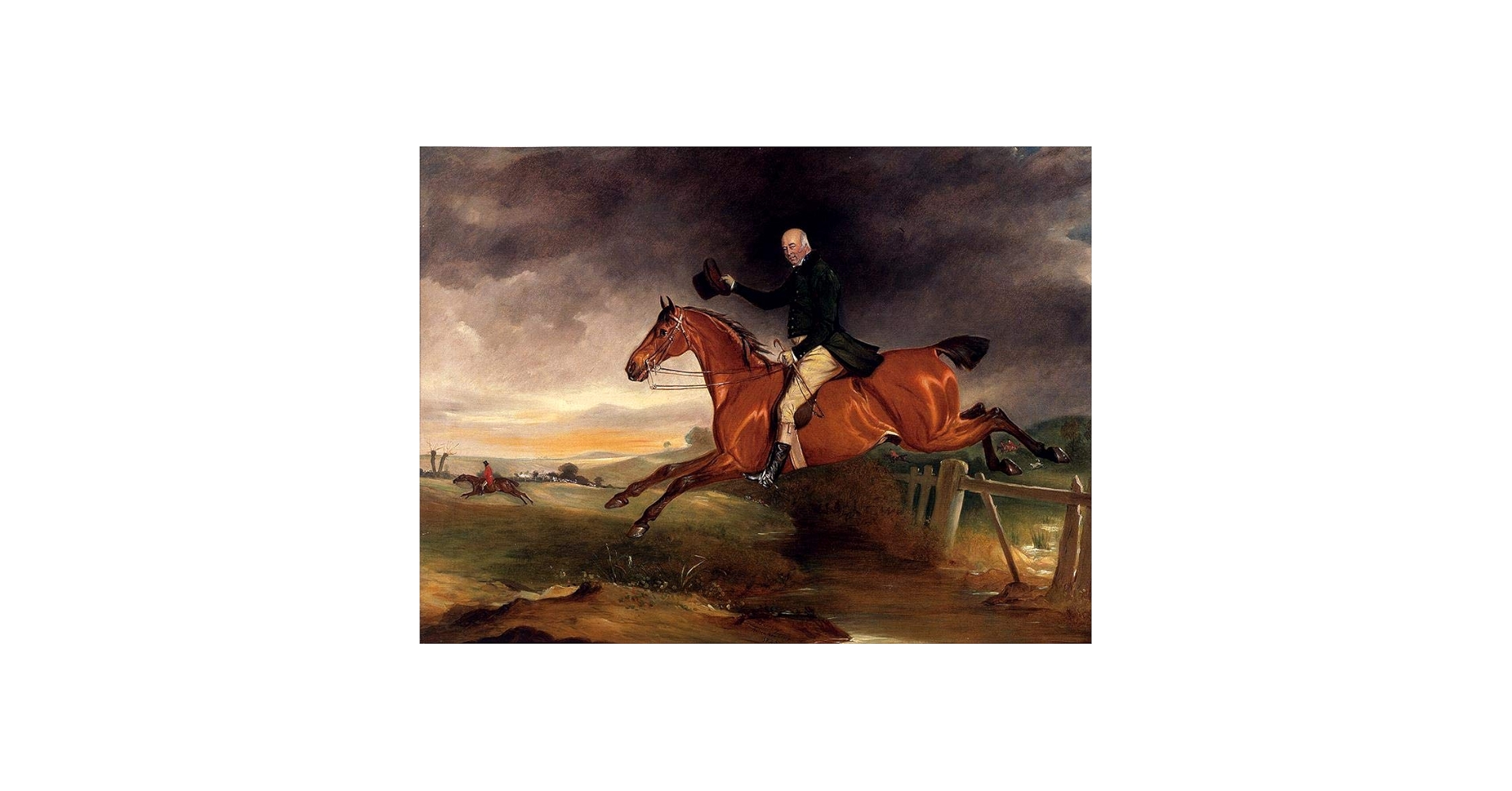 Amazon.co.jp: 22 の有名な絵画 – 柵の馬に乗ったハンターのジョージ