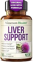 Vimerson Health Vegan Liver Cleanse Detox & Repair Supplement - Milk Thistle Silymarin, Dandelion Root, Artichoke, Zinc - 180 Capsules for Energy & Digestion