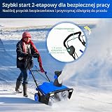 GOPLUS Elektryczna odśnieżarka z reflektorami LED, kanał wyrzutowy obracany o 180°, szerokość robocza 50 cm, wysokość robocza 25 cm, zasięg wyrzutu 9 m, szufla do śniegu z silnikiem, na wjazd i taras