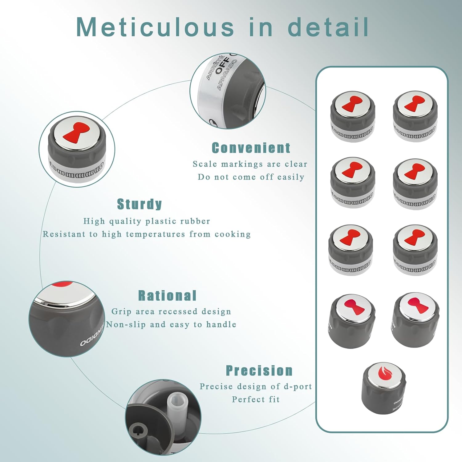 67692 Grill Control Knobs Kit,Compatible with Weber Summit 660/670 Grill (2012 and Newer),Includes 6 Main Burner Knobs,1 IR Bake knob,1 Smoker Burner Knob and a sear Burner knob,2-Year QA