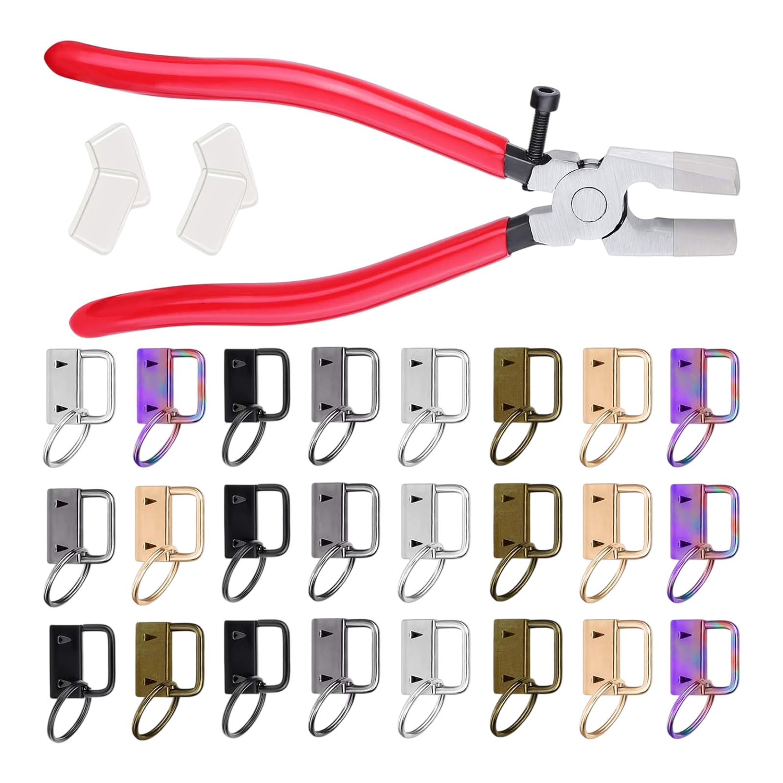 Bbajszx Bright Metal End Fasteners with Secure Hoop Connection for Crafting and Organizing Rustproof Clamps