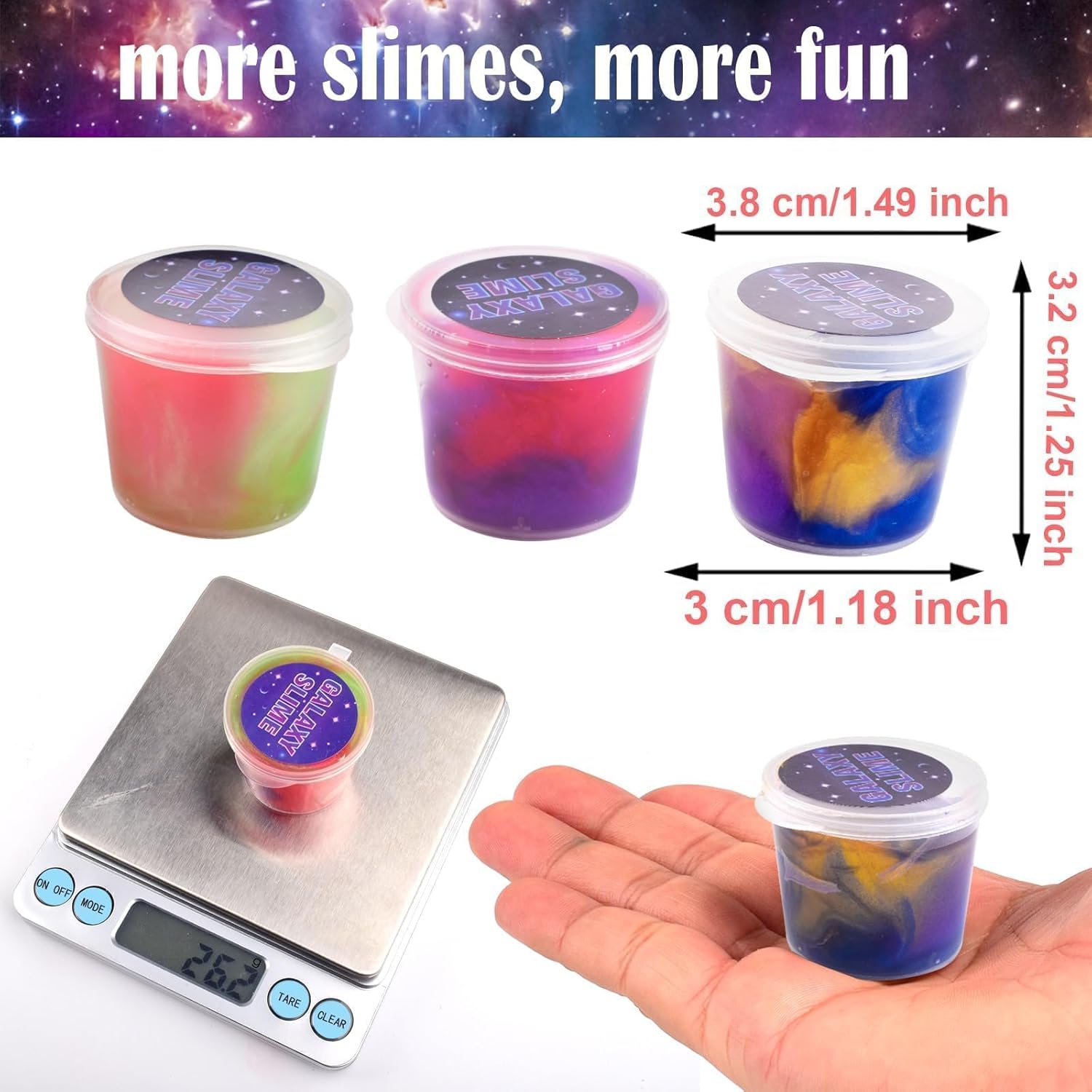 16 Pack Galaxy Slime Bulk, Kids Party Favors Slime Putty Kit for Girls Boys 10-12, Valentine's Day Gifts, Birthday Gifts, Easter Basket Stuffers for Kids