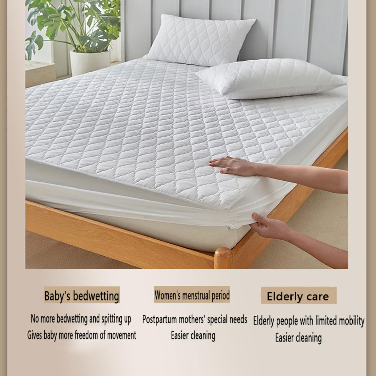 Protector Colchon Impermeable Empapadores Cama Adultos Lavables Protector de Cama Absorbentes Impermeable Antideslizante Empapadores Reutilizables para Incontinencia, Mayores y Niños