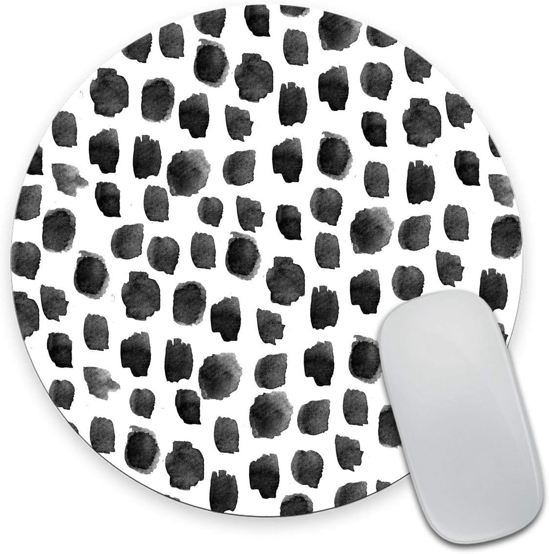 Smooffly Polka Dot Mouse Pad, Polka Dot Print, Dot Pattern, Present for Her, Cute Round Mousepad, Cute Desk Accessories, Office Decor, Desk Decor, Mouse Pads