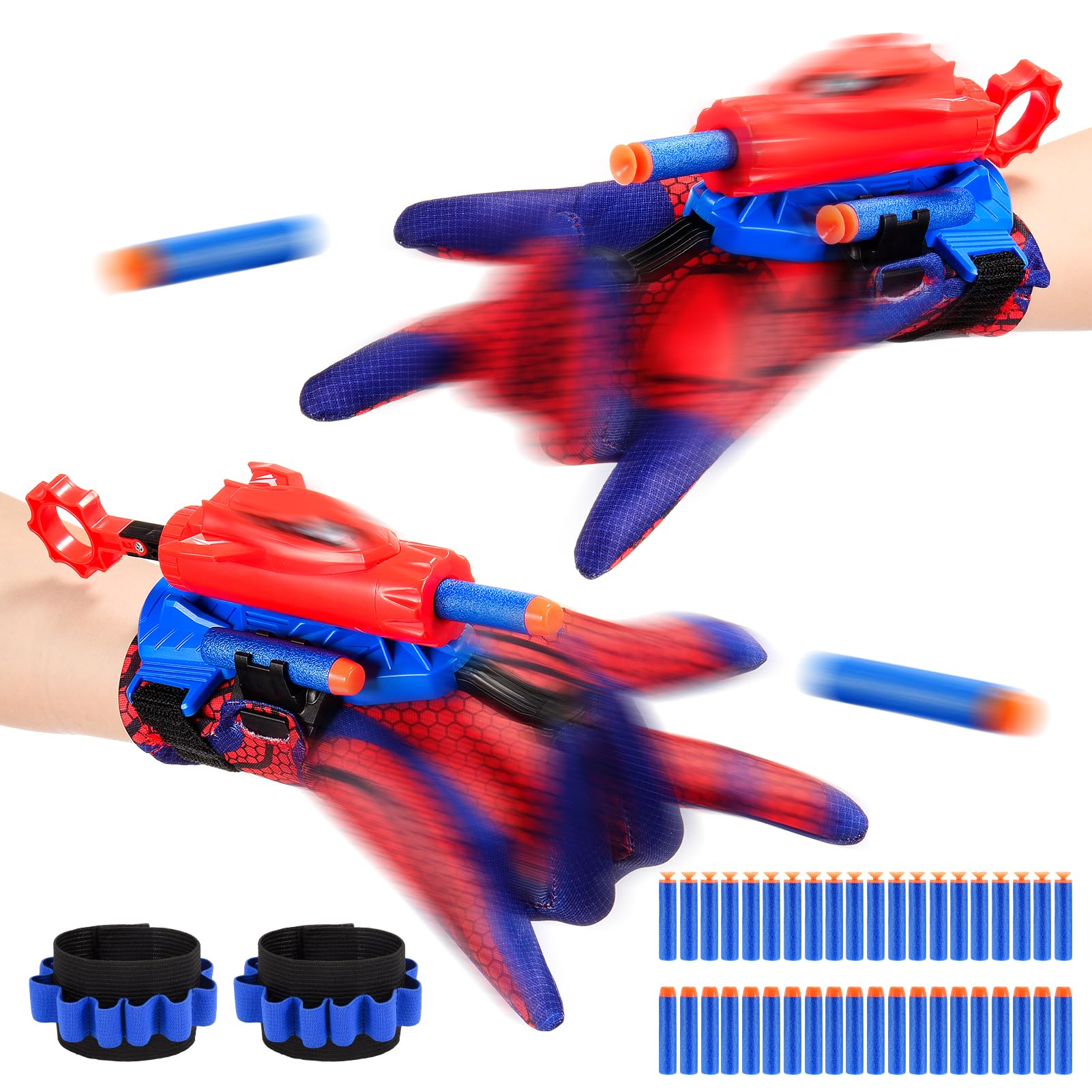 Braxel Jouet Garcon 3 4 5 6 7 Ans, Lot de 2 Lance Toile Jouet Enfant 3-10 Ans Garçon Cadeau Garcon Fille 3-12 Ans Gants Deguisement Enfant Cadeau Paques Jeux Exterieur Enfants