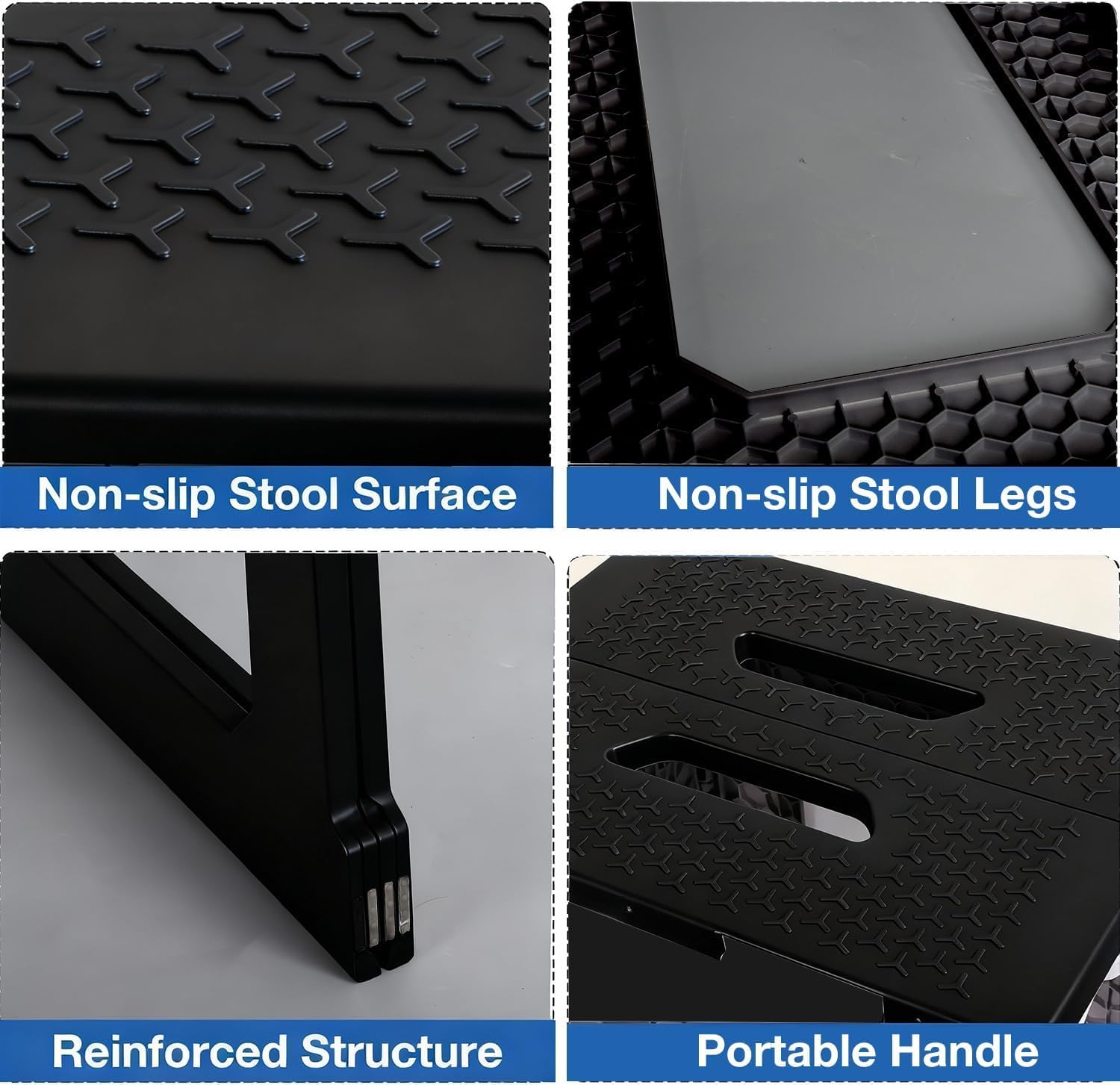 Foldable Small Waterproof Plastic Corner Stool for Bathroom - Foldable Non-Slip Shower Bench/Bathtub Stool for The Adults&Elderly,Holds Up to 330 lbs, 17.7 inches