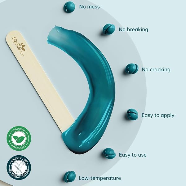 Lifestance Cire Épilation, 450g Vert Perle avec 10 Spatules, pour le Corps Entier à la Brésilienne, Jambes, Visage, Bras, Zone de Bikini et Intime - 5