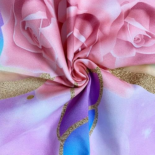 Miniatura 2 de ADASMILE A & S Juego de ropa de cama de unicornio tamaño individual para niñas, juego de ropa de cama para niñas con estampado floral de corazón