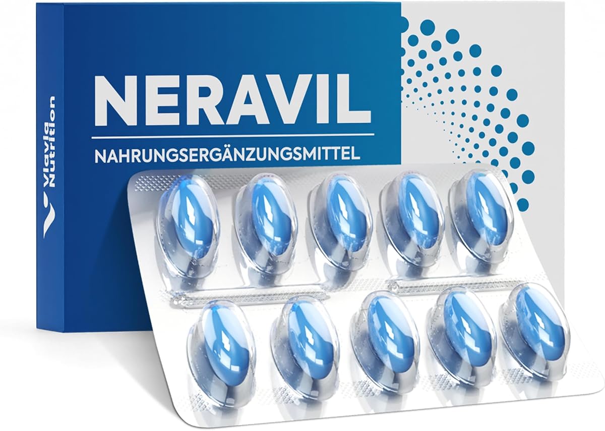 NERAVIL – Fórmula altamente dosificada para hombres activos – Efecto inmediato – Potenciador natural del rendimiento para energía y resistencia – Extra fuerte con ginseng, arginina y citrulina