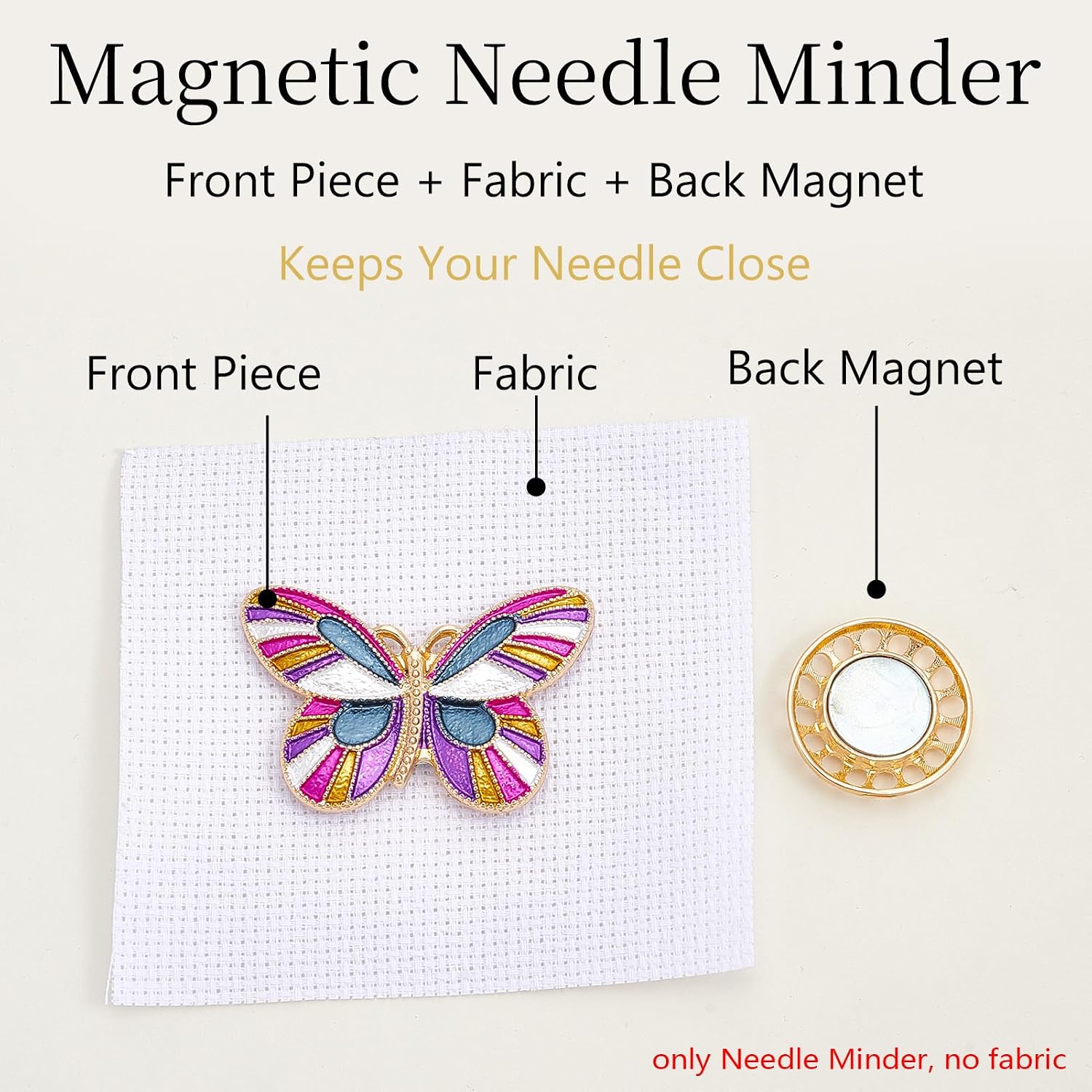 Butterfly Magnetic Needle Minder, Metal Magnetic Needle Keeper