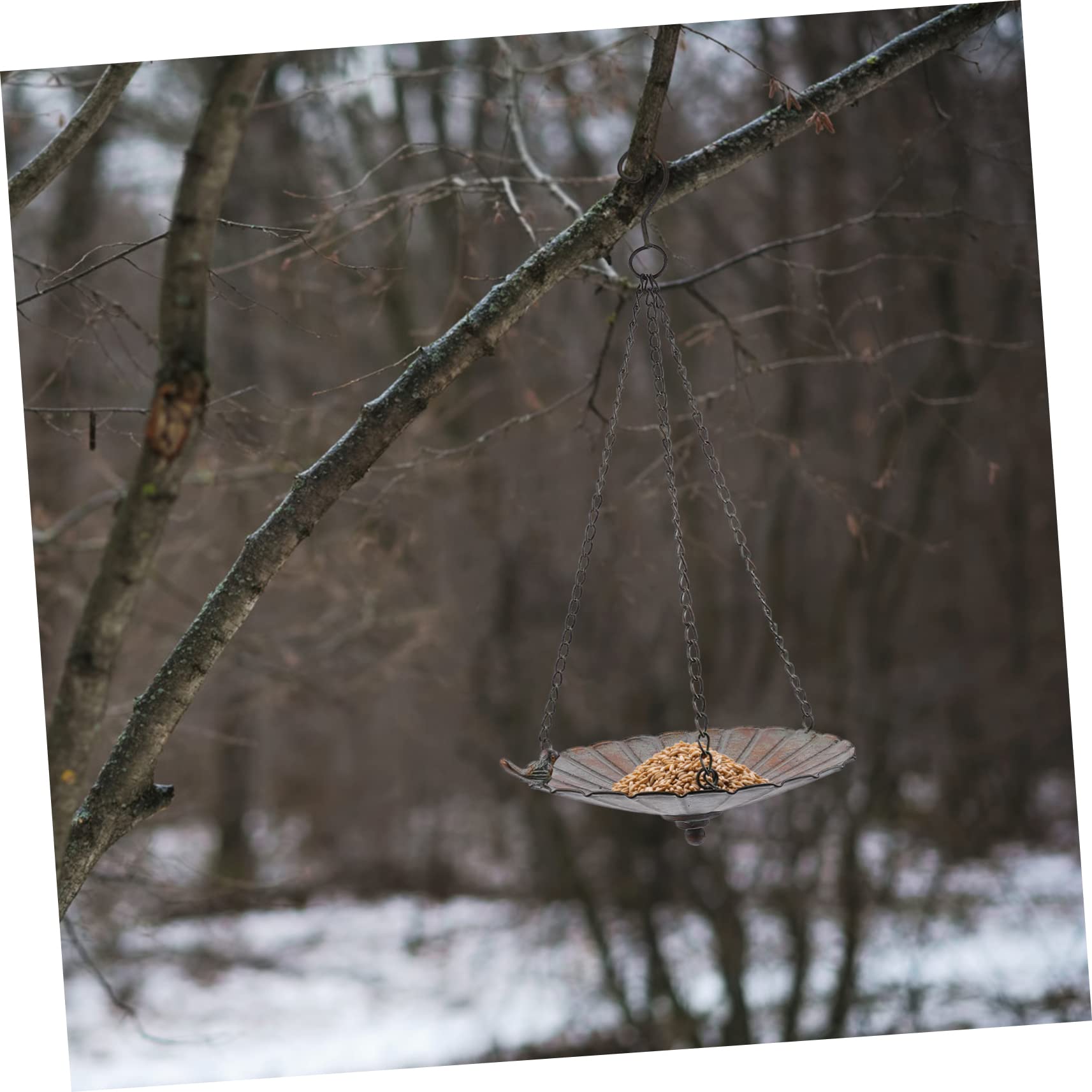 BESPORTBLE 1pezzi Mangiatoia per Uccelli Sospesa in Ferro Contenitore per Cibo per Uccelli da Esterno Cestino Retrò per Giardino