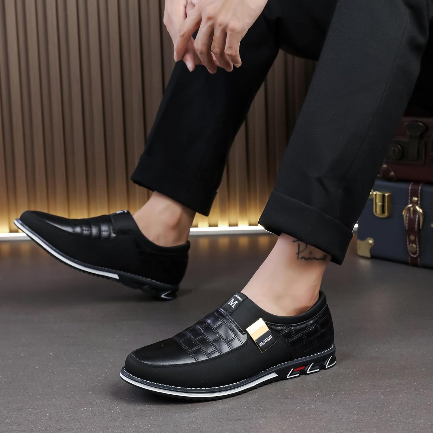 Men's Luxury Modern Oxford Leather Loafers Flat Sneakers Walking Shoes Party Prom Business Office Dress Shoes Size 7-15 - Image 3