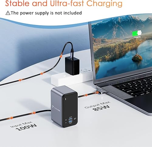 Miniatura 4 de Estación de acoplamiento USB C, doble monitor para MacBook Pro, Estación de acoplamiento para laptop de 15 pulgadas con 2 USB C, doble monitor HDMI