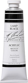 M. Graham 2-Ounce Tube Acrylic Paint, Lamp Black