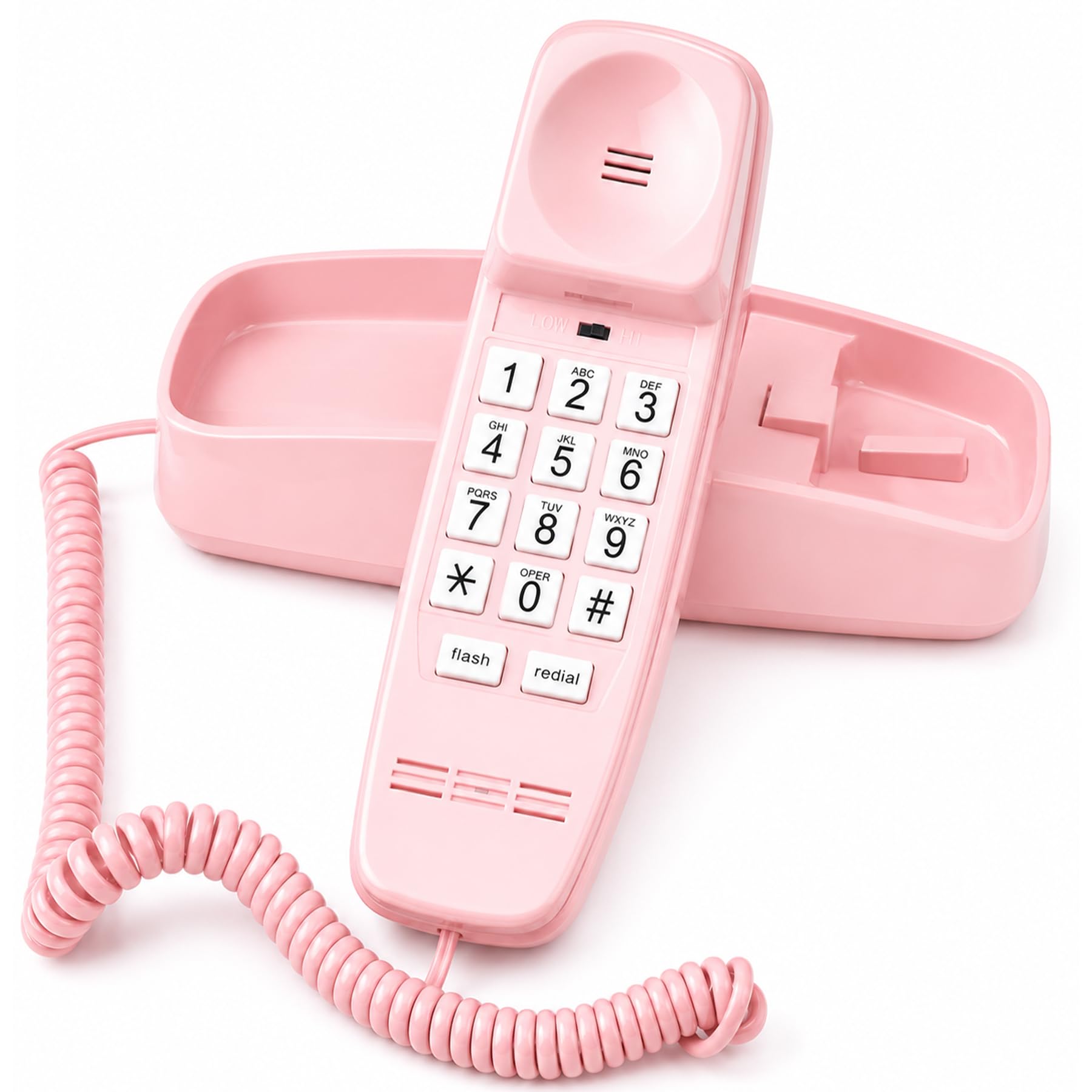 Uvital Corded Phones for Landline, Wall-Mount Telephones for Landline, Pink