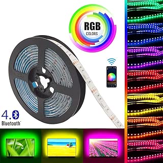 Gluckluz LED Light Strip Smart Bluetooth Lighting 2m USB Smartphone APP Control RGB 5050 Color Changing Flexible Waterproof TV Backlight Strip for Bedroom Indoor Outdoor DIY Decoration
